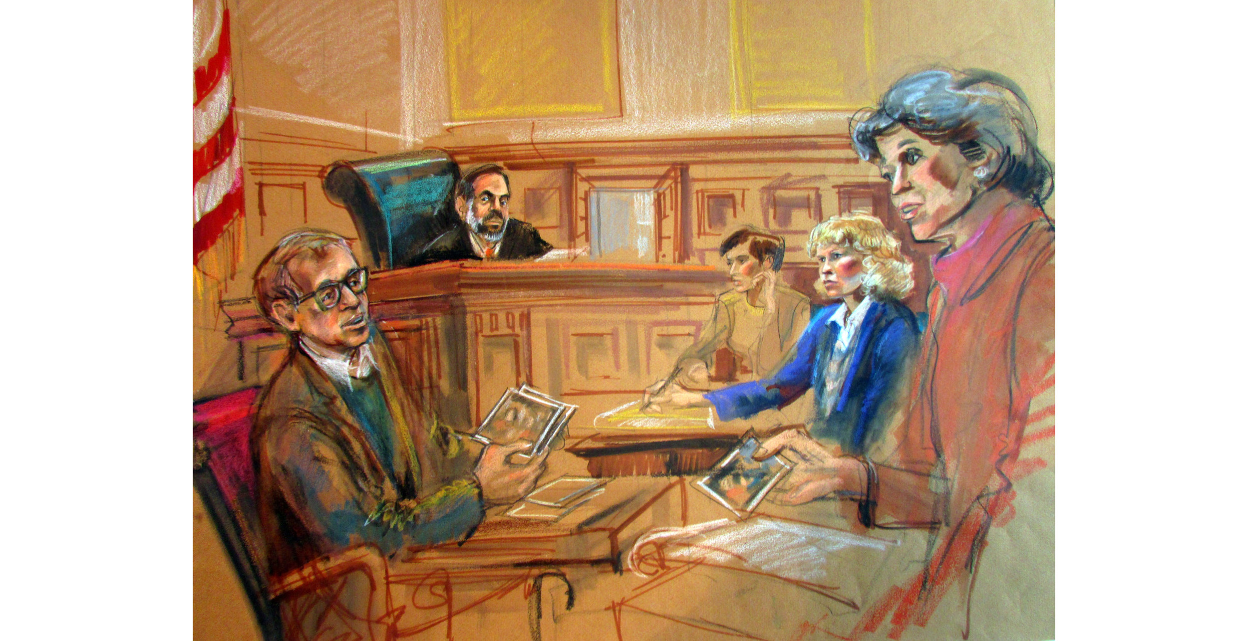 Woody Allen 2, Pencil, crayons, markers  25” x 31”, 1993