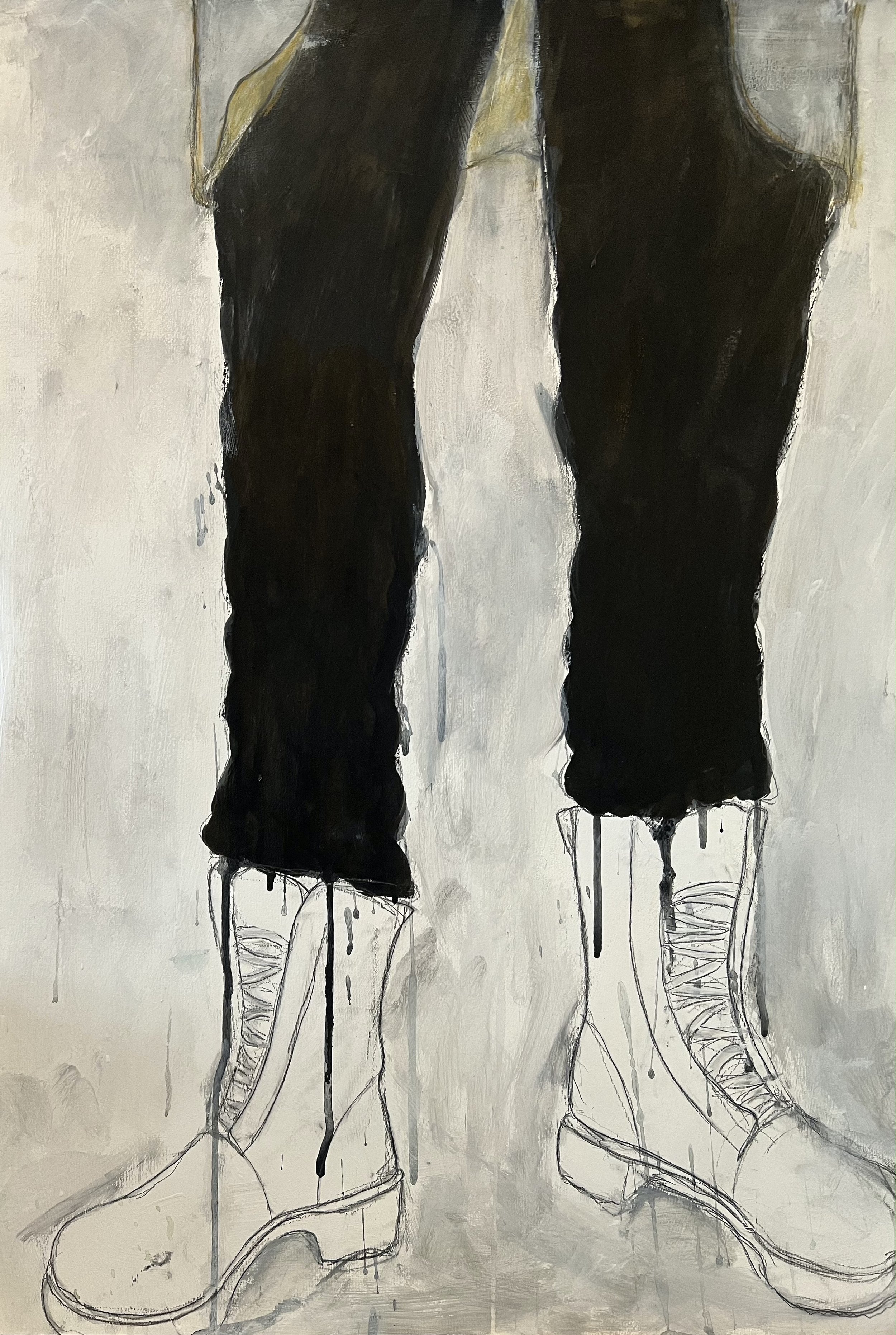 Legs 4  22%22 x 30%22 paper.  Chinese ink, charcoal, graphite, gesso..jpeg