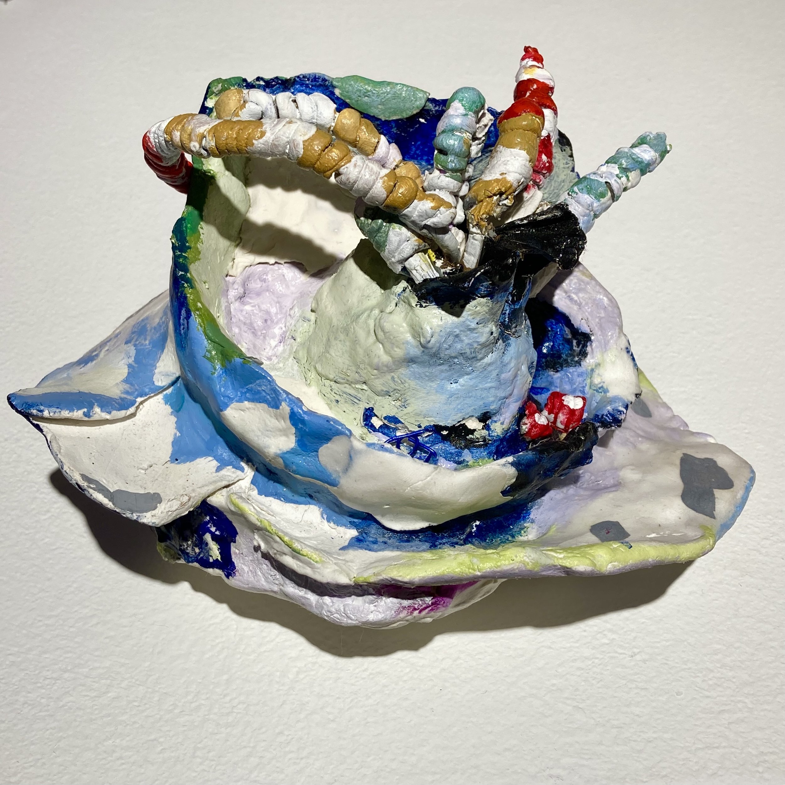 A Little Flower, acrylic, wire, clay and paper, 7 1:2” x 6” x5”, 2021.jpg
