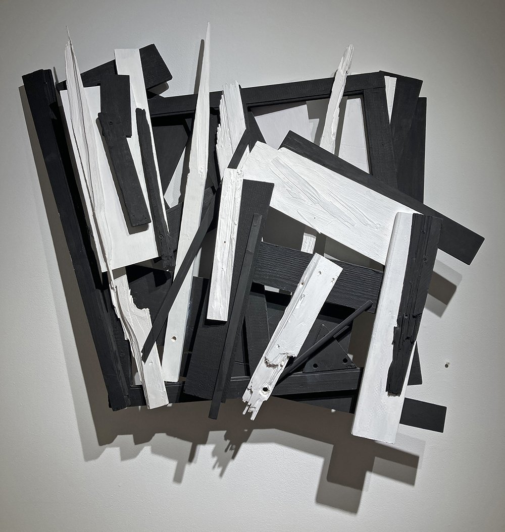 Lee Apt, BLACK AND WHITE, 2018, Painted Wood Wall Installation, 31 X 37 X 6, $5900.jpg