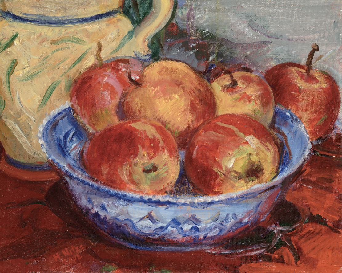 CHINESE BOWL WITH APPLES, oil on canvas, 10” X 8,” 2002.png