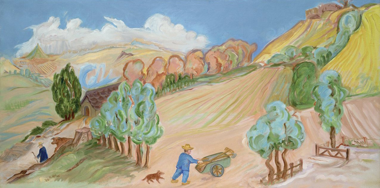 Hill Farm, Monts De Fontange, Oil on Canvas, 32 x 16 inches, 2002-Carter Burden Gallery.jpeg