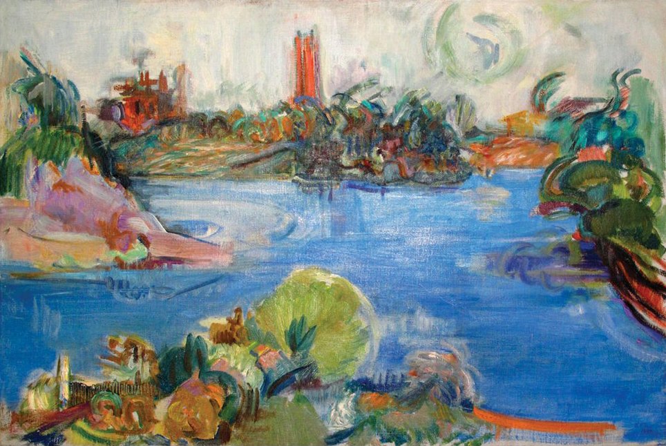 Lake Waban, Wellesley, Oil on Canvas, 20 x 30, 1957.jpeg