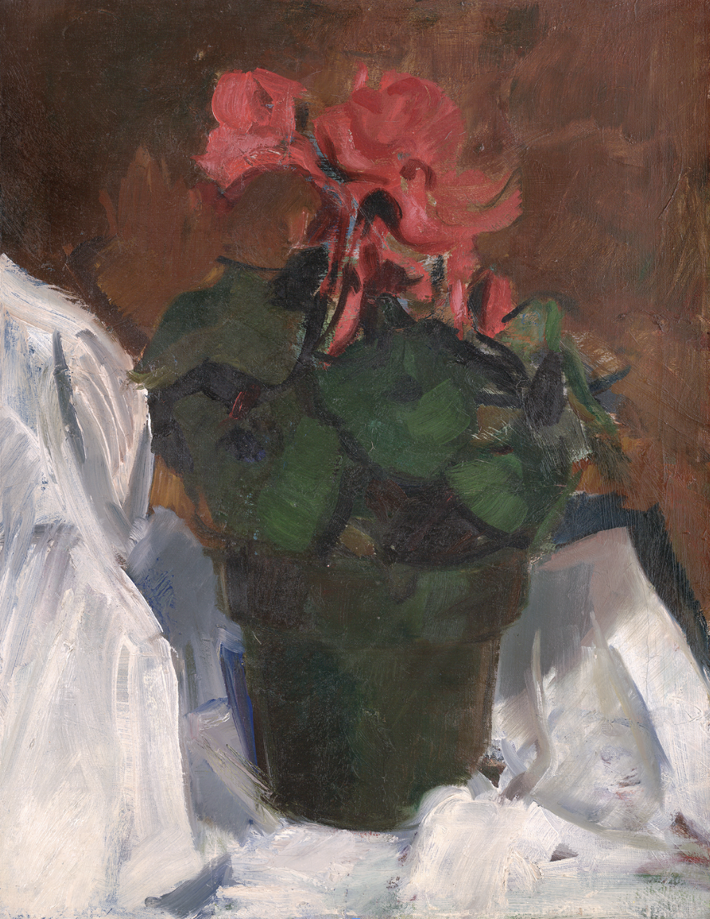 RED CYCLAMEN, oil on canvas, 20” X 26,” 1962.png