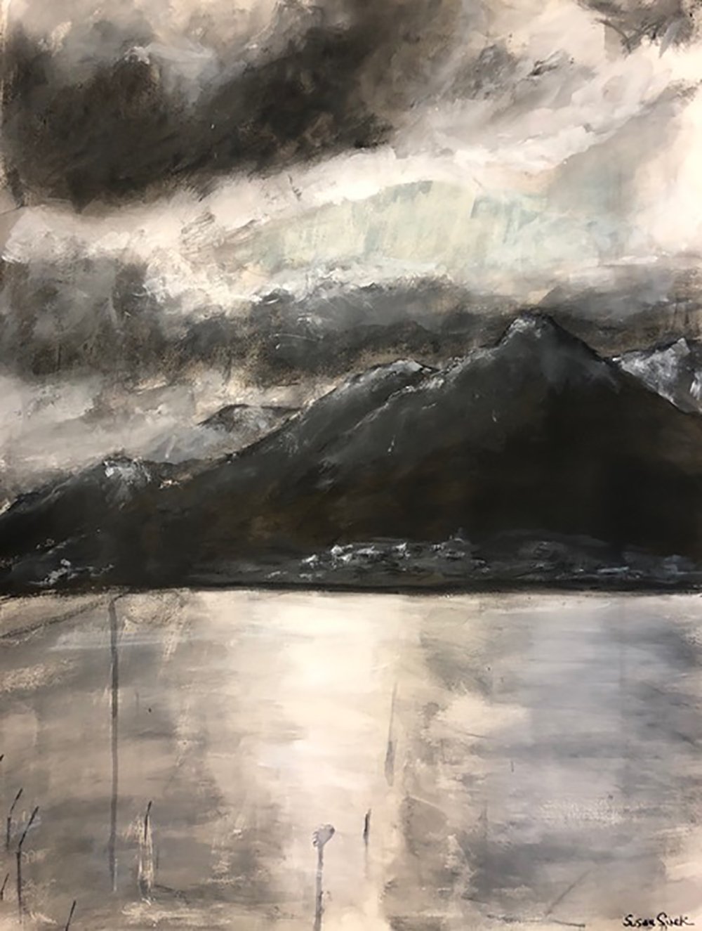 Iceland 1         Charcoal, graphite, acrylic and ink. Paper on canvas 22 x 30.jpg
