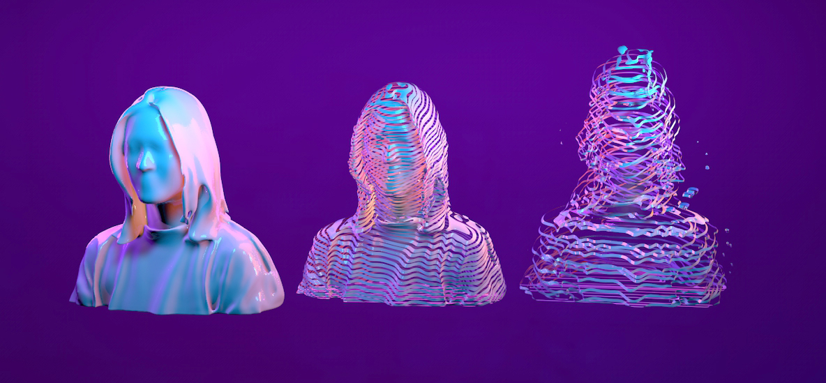 Cinema 4D, C4D Voranoi Fracture, Portrait, 3D Scan, Structure Sensor