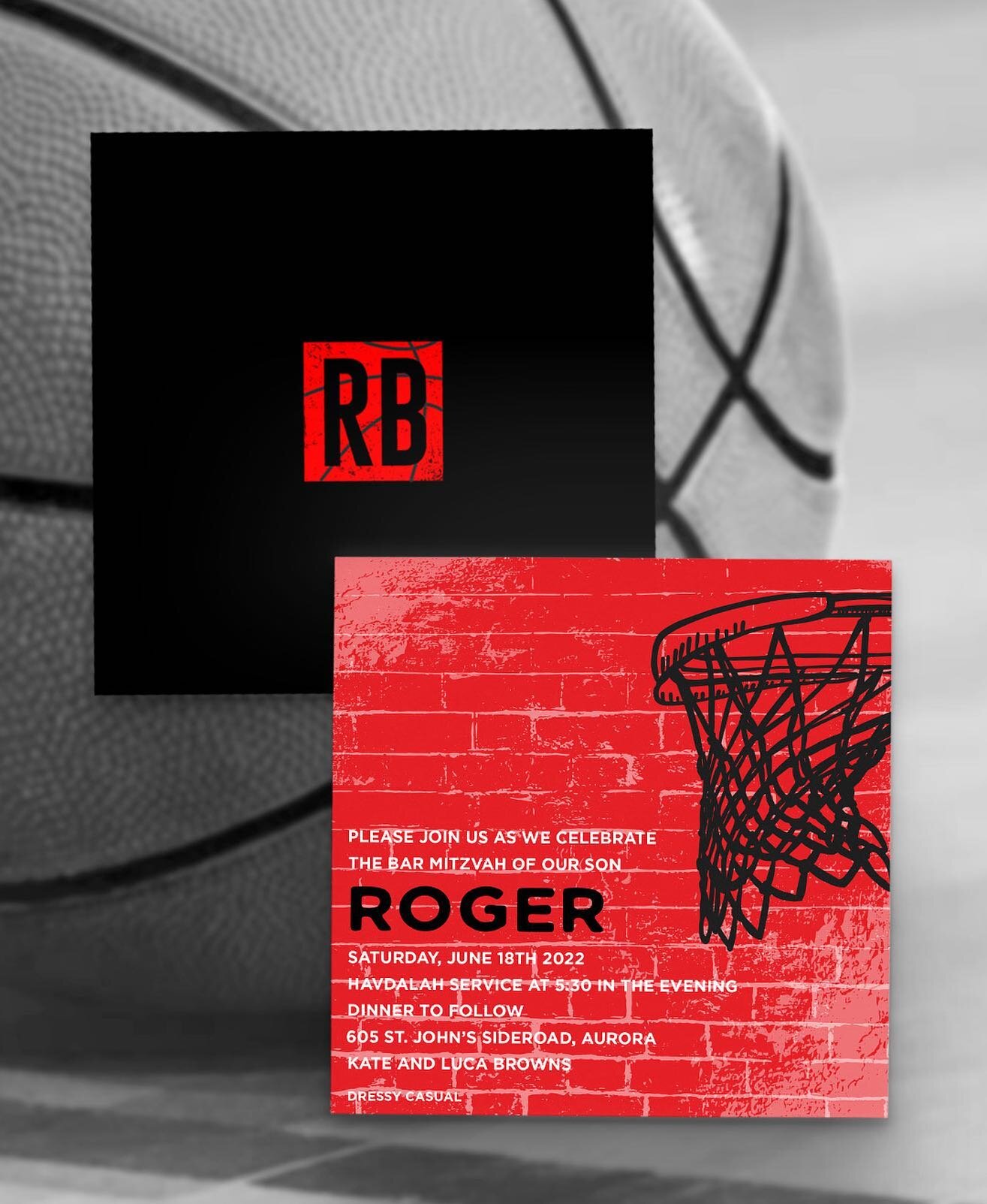 Shooting our shot 🏀❤️ #smudgedesignstoronto #barmitzvahinvitations #torontoinvitations #eventdesign #custominvitations