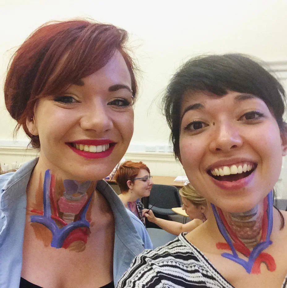 Here’s Emily and I after we finished the anatomy painting workshop