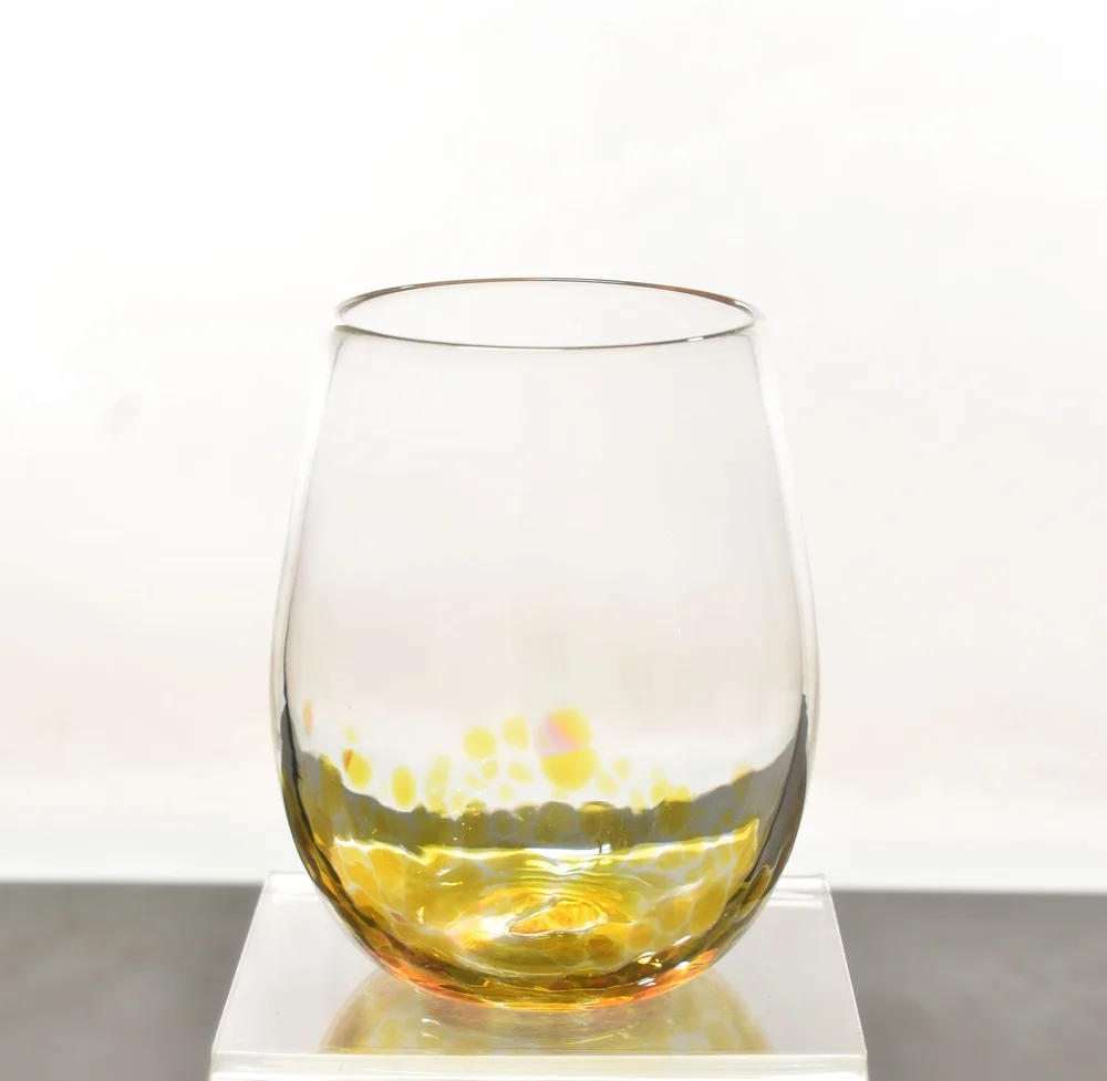 black wine glass Modern Matte Black & Gold Stemmed Wine Glasses, Set of 4 main image 0