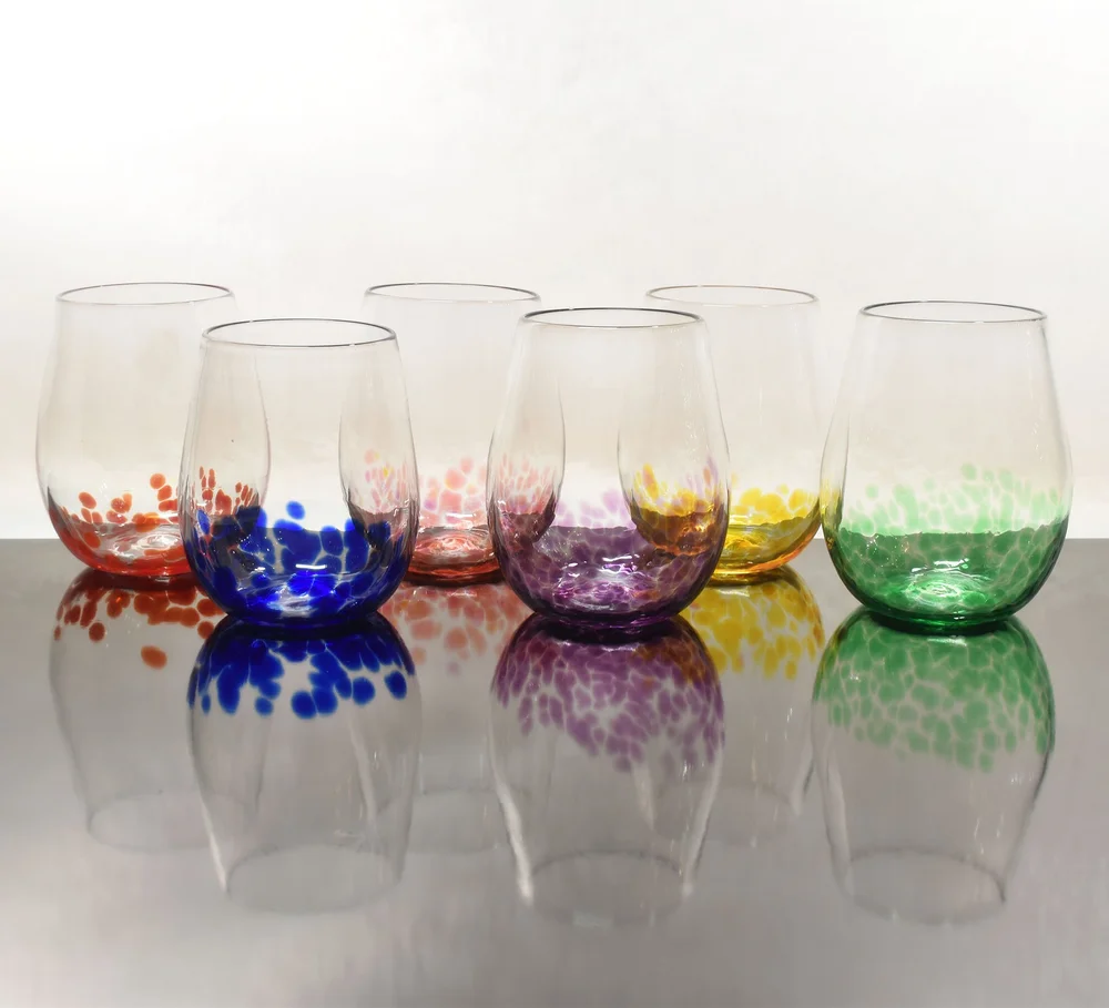 Stemless Wine Glasses - 6 colors  Akron Glass Works