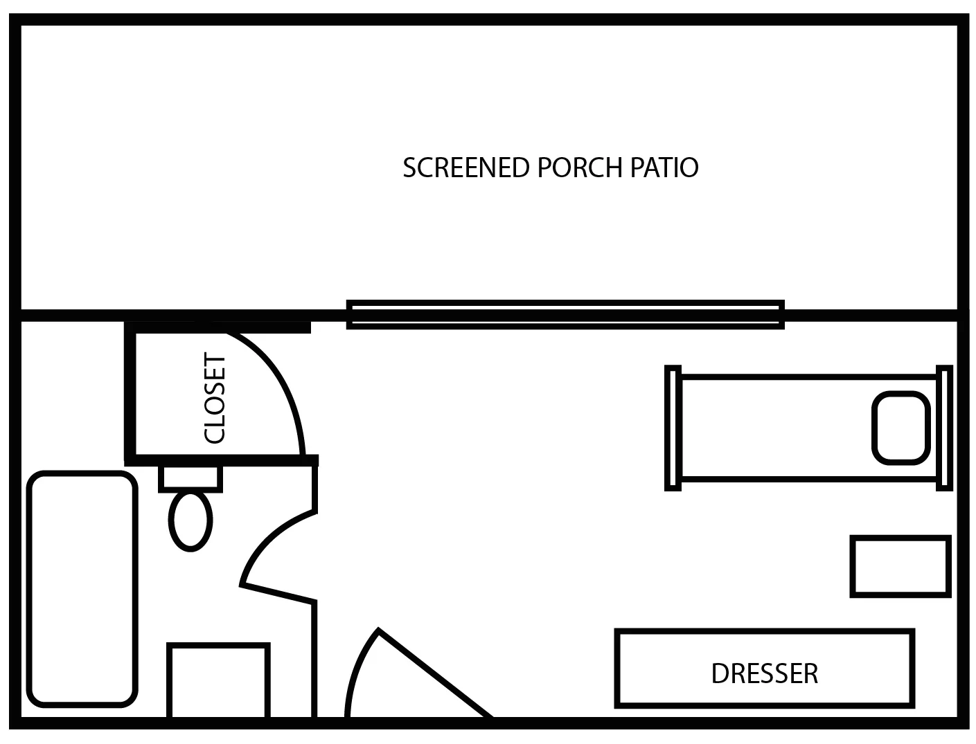 Pope Suite: Approximately 575 sq ft
