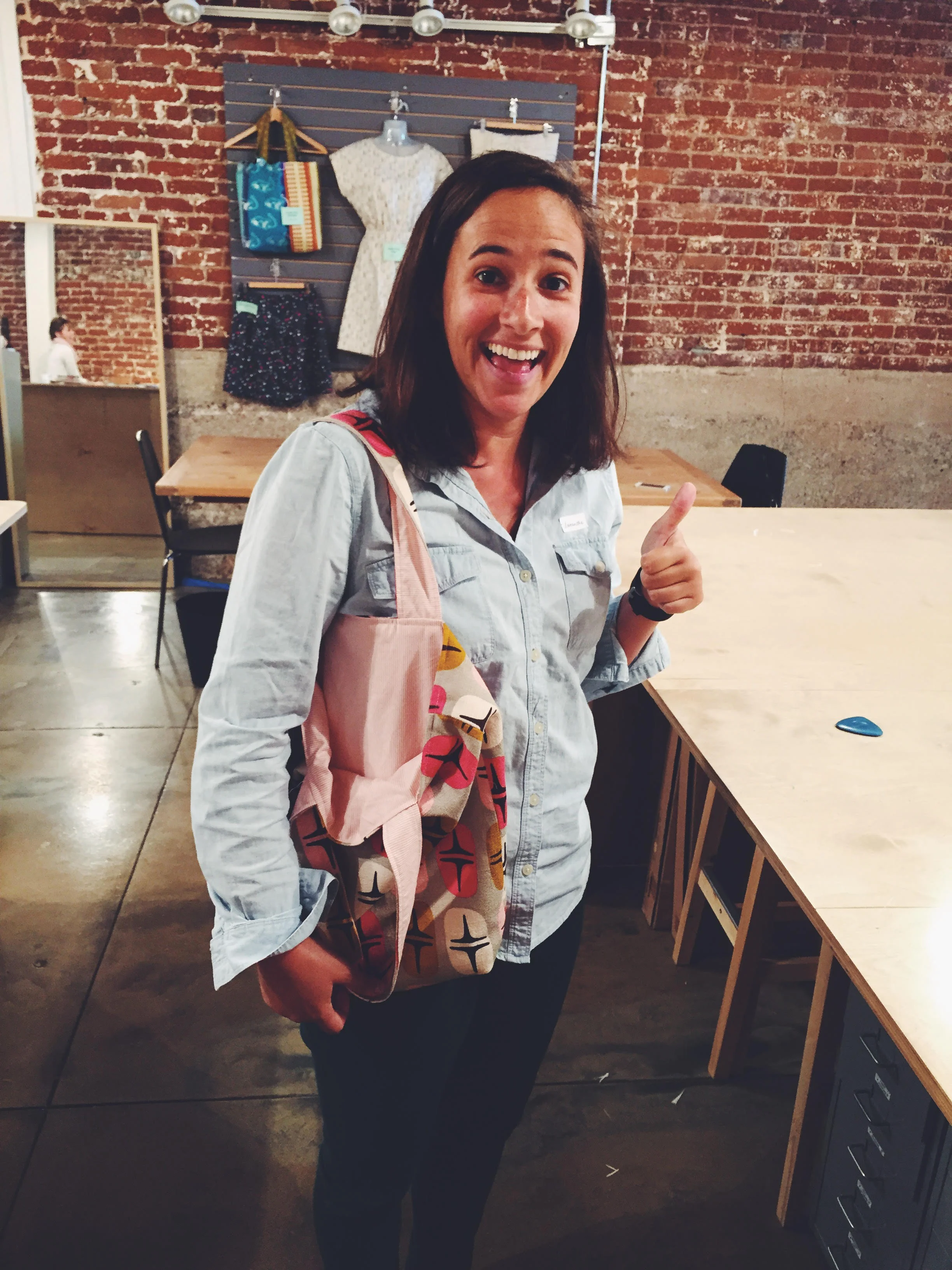 I made this tote bag in class and spent WAY too long looking at fabrics to pair together. 