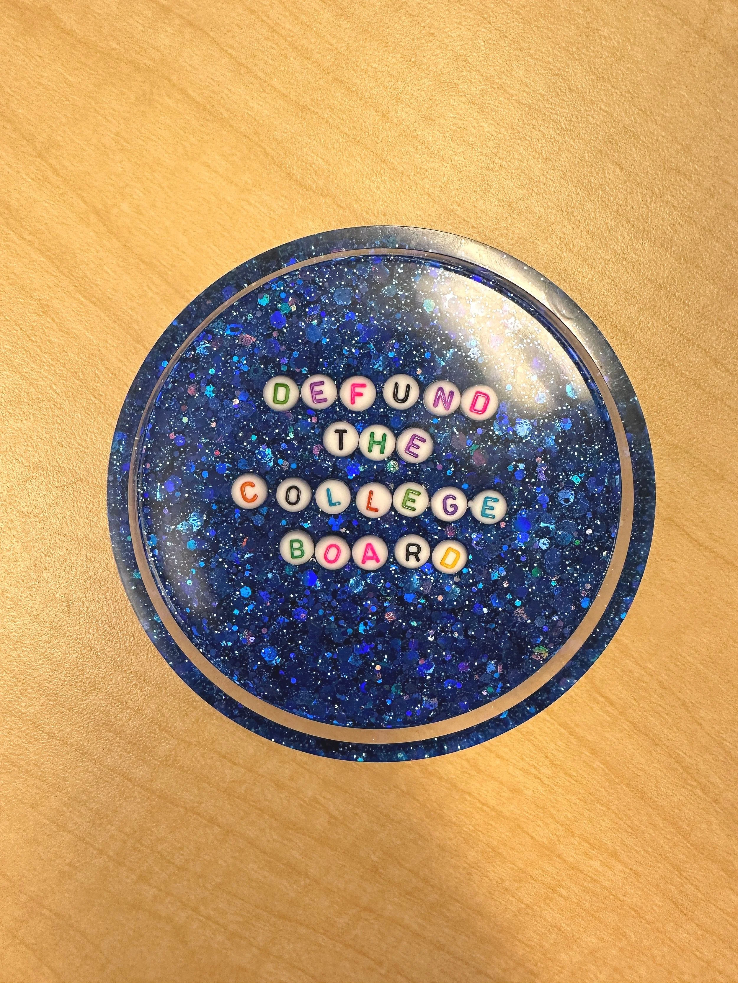 Anticapitalist resin coaster