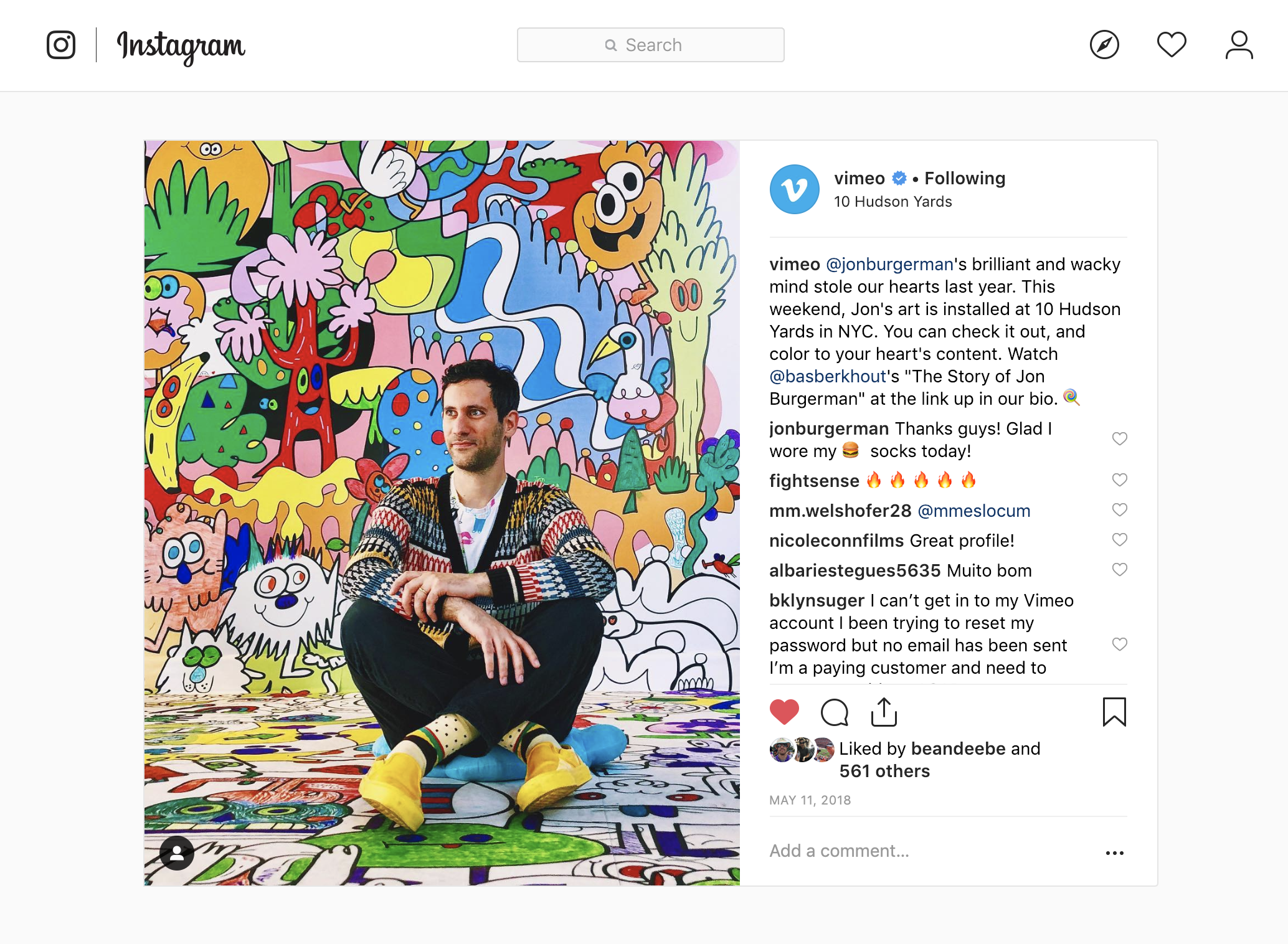 Photographing creators for social media promotion (Illustrator Jon Burgerman photographed by me)