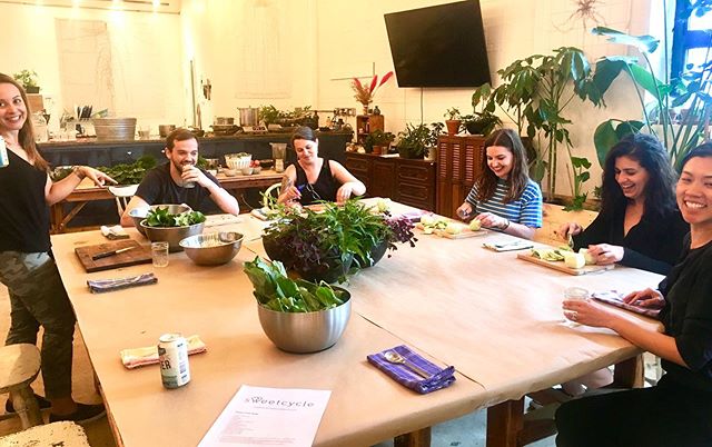 Spring vegetables cooking workshop @brooklyngrange with a team from @mavenclinic. We roasted and pickled the farms&rsquo; Japanese Turnips.  We made a salad of the farms&rsquo; Kohlrabi and Mint with lemon, hazelnuts and Bosc pear.  And we blended up