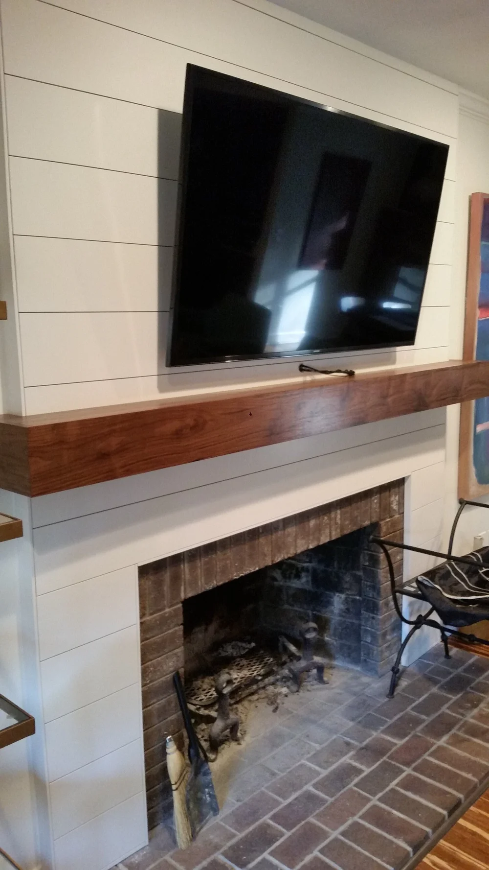Floating Mantel - Walnut, White Oak, Mahogany; FREE SHIPPING Modern mantel;  Floating mantel; Wood mantel; Modern; Easy install — Sound Side Carpentry
