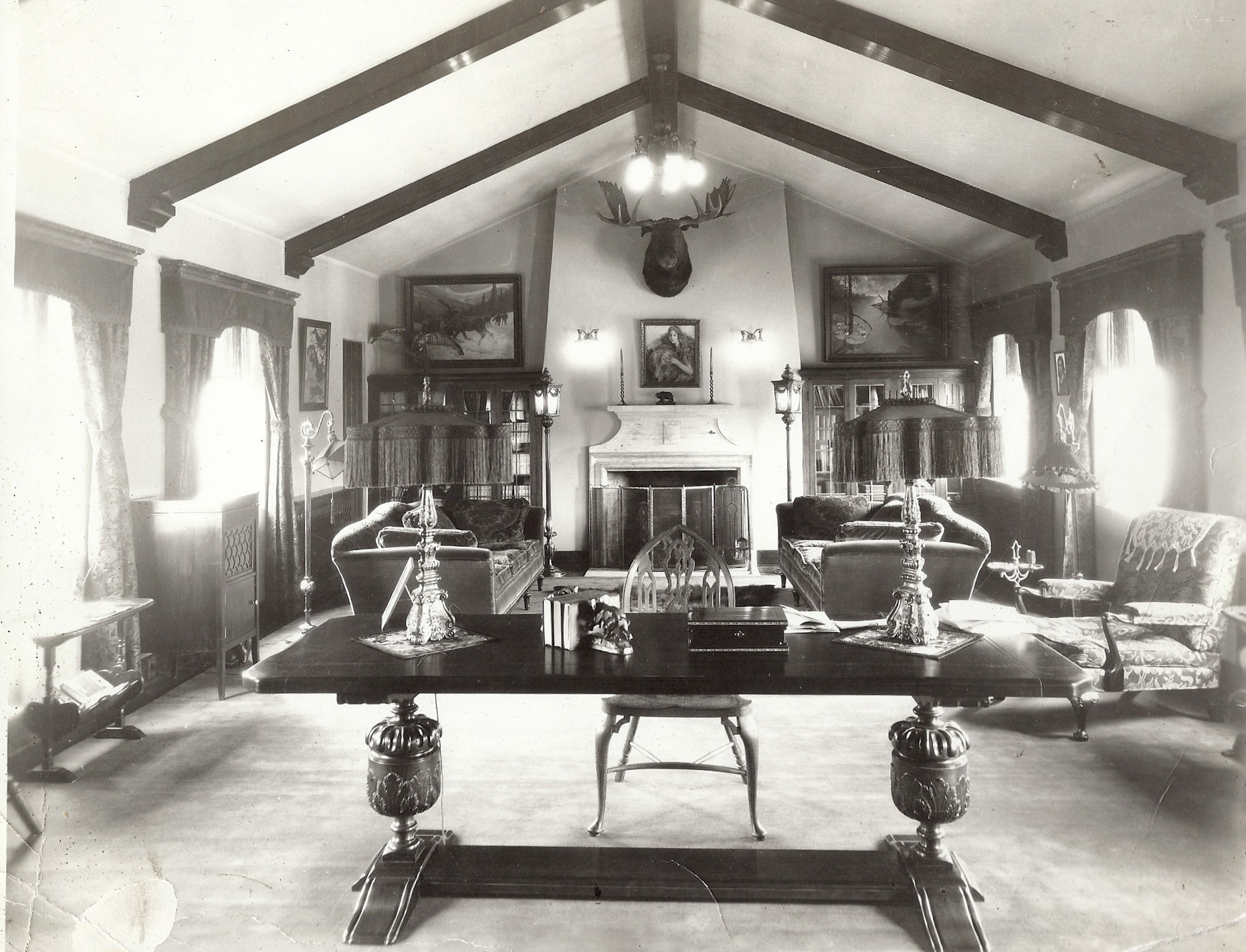 Great Room at Curwood Castle circa 1925 #2.jpg