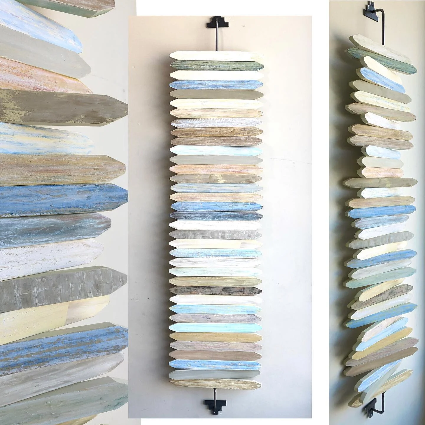 So far, this one is my favourite. Sandpiper Dance, oil on wood on steel, 56&rdquo; high x 13&rdquo; wide x 4&rdquo; max depth #torontoartist #torontoart #kineticsculpture #paintingwithlight #atthebeach