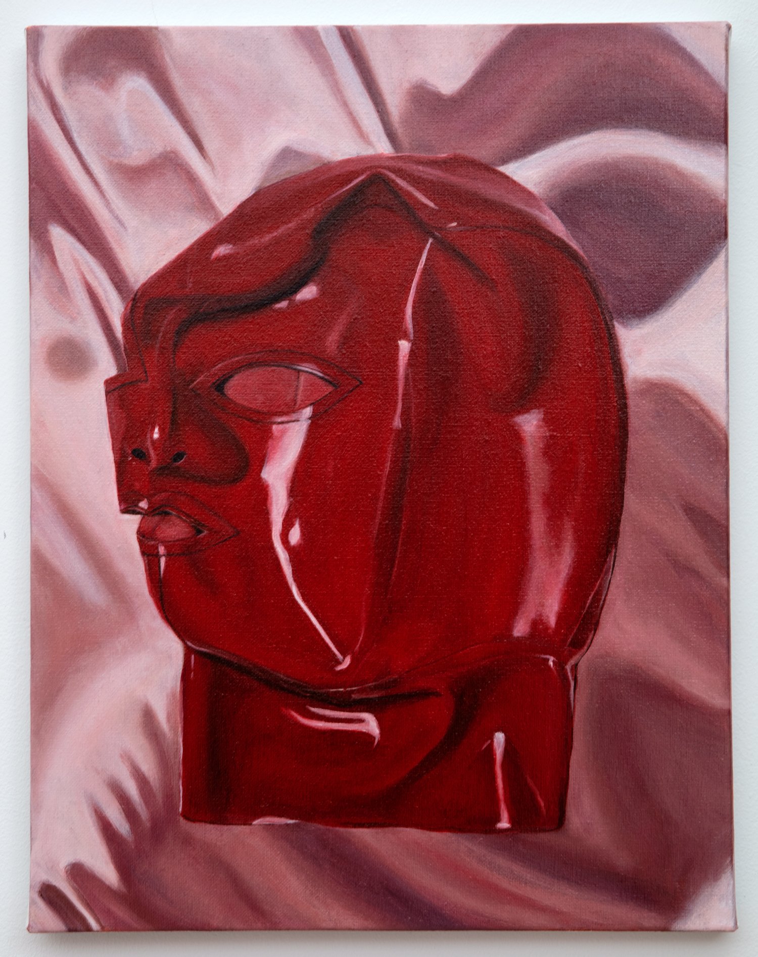  Lisa Saeboe,  Scarlet Armour , 2022, Oil on Linen, 14 x 18 inches 