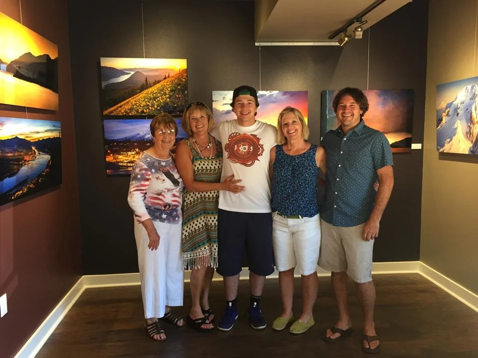 My Grandma (left) was visiting from San Diego and was able to come! We even managed to snap a quick photo with family who were there. 