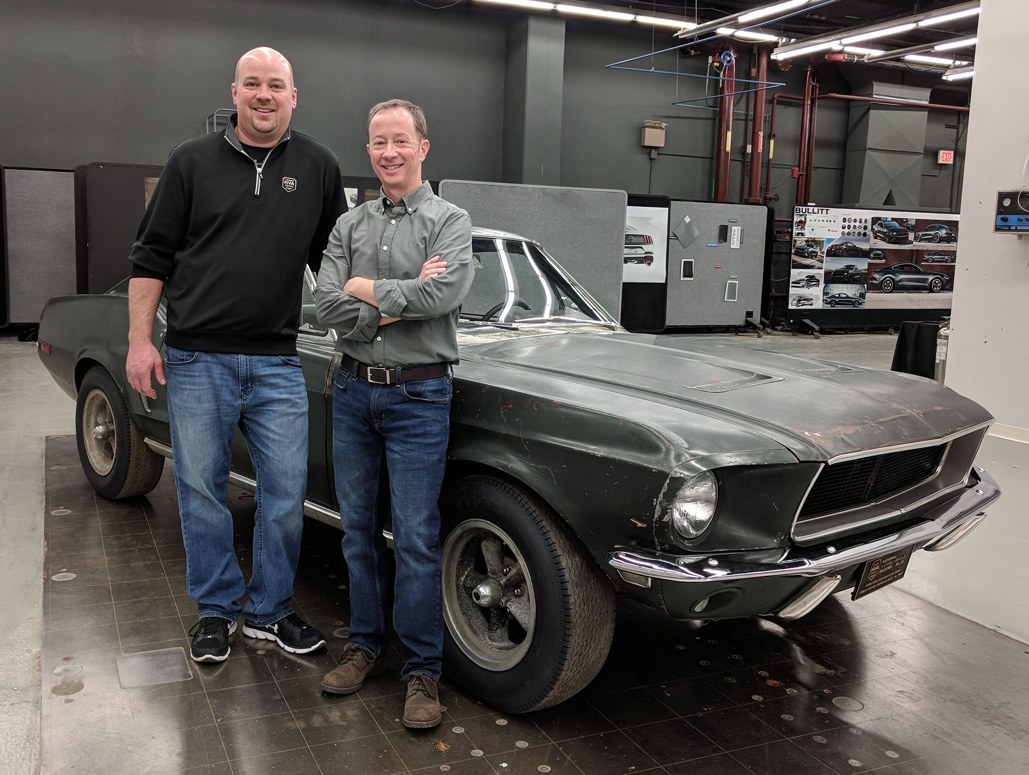   Deep underground at Ford's Product Development Center (PDC) in Dearborn, I met Bullitt Mustang #559 and its owner in person for the first time. The date was Jan. 11, 2018. I also got to view the 2019 Bullitt limited edition model, which had not be 