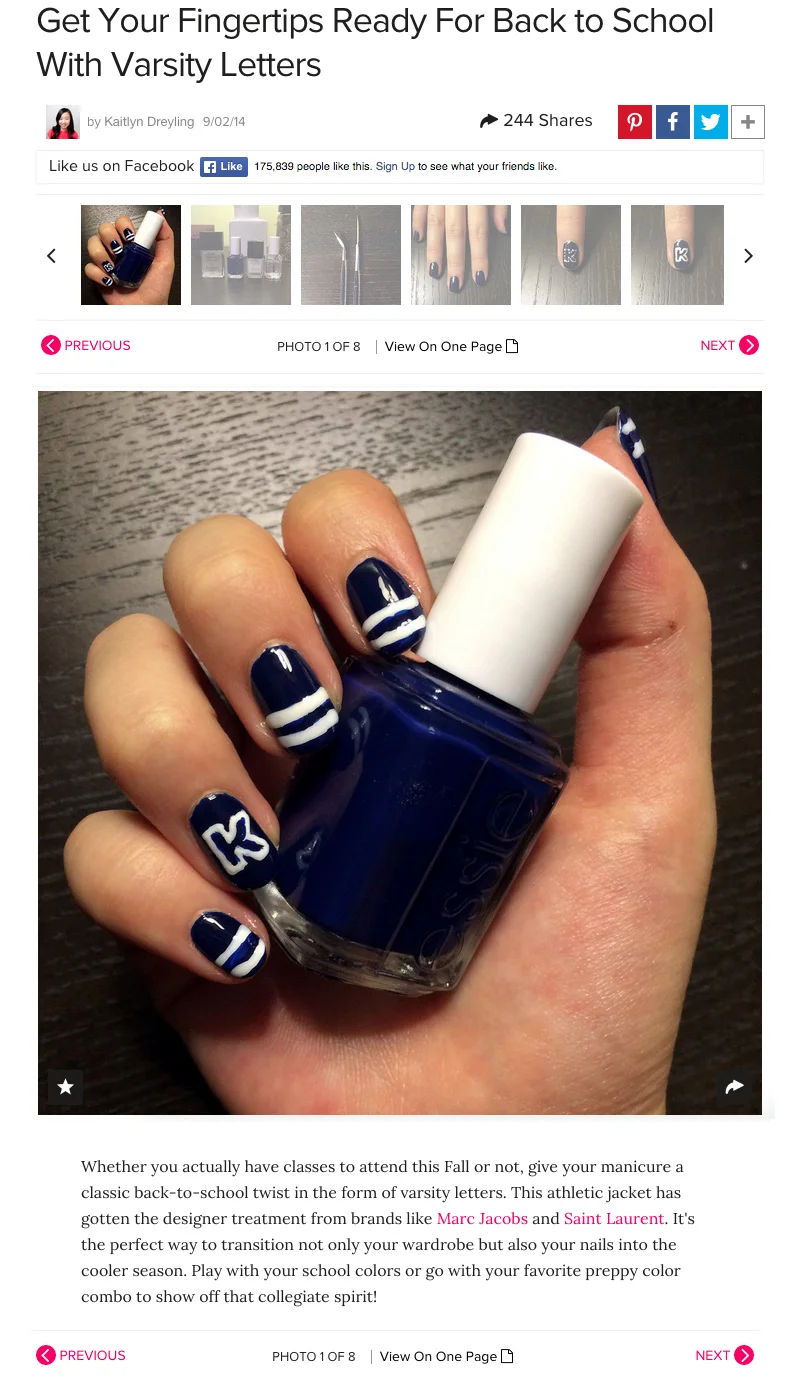 Varsity Nail Art Tutorial