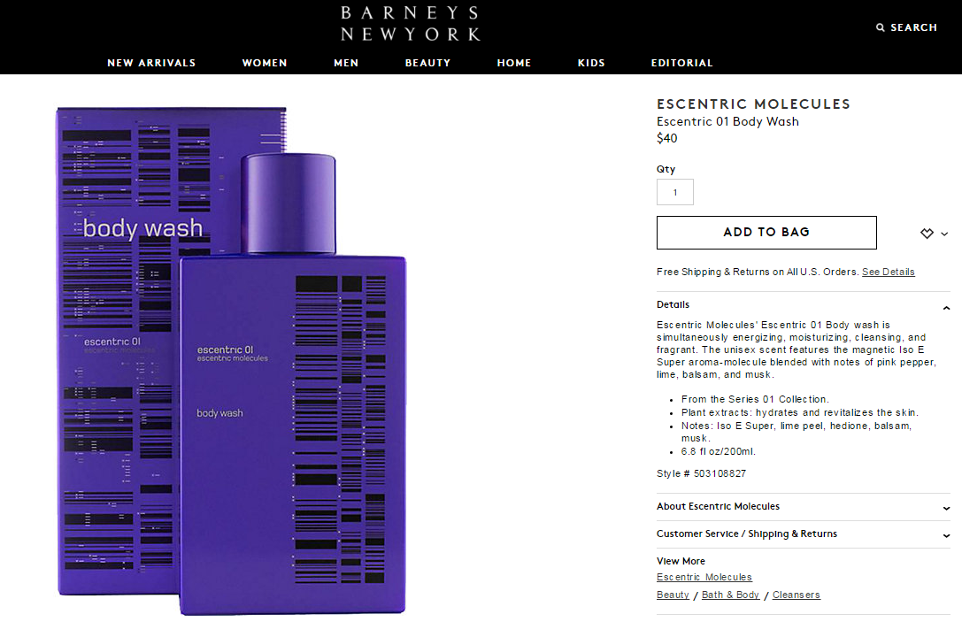 ESCENTRIC MOLECULES Escentric 01 Body Wash