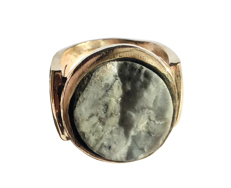 Picasso jasper ring in 14k gold