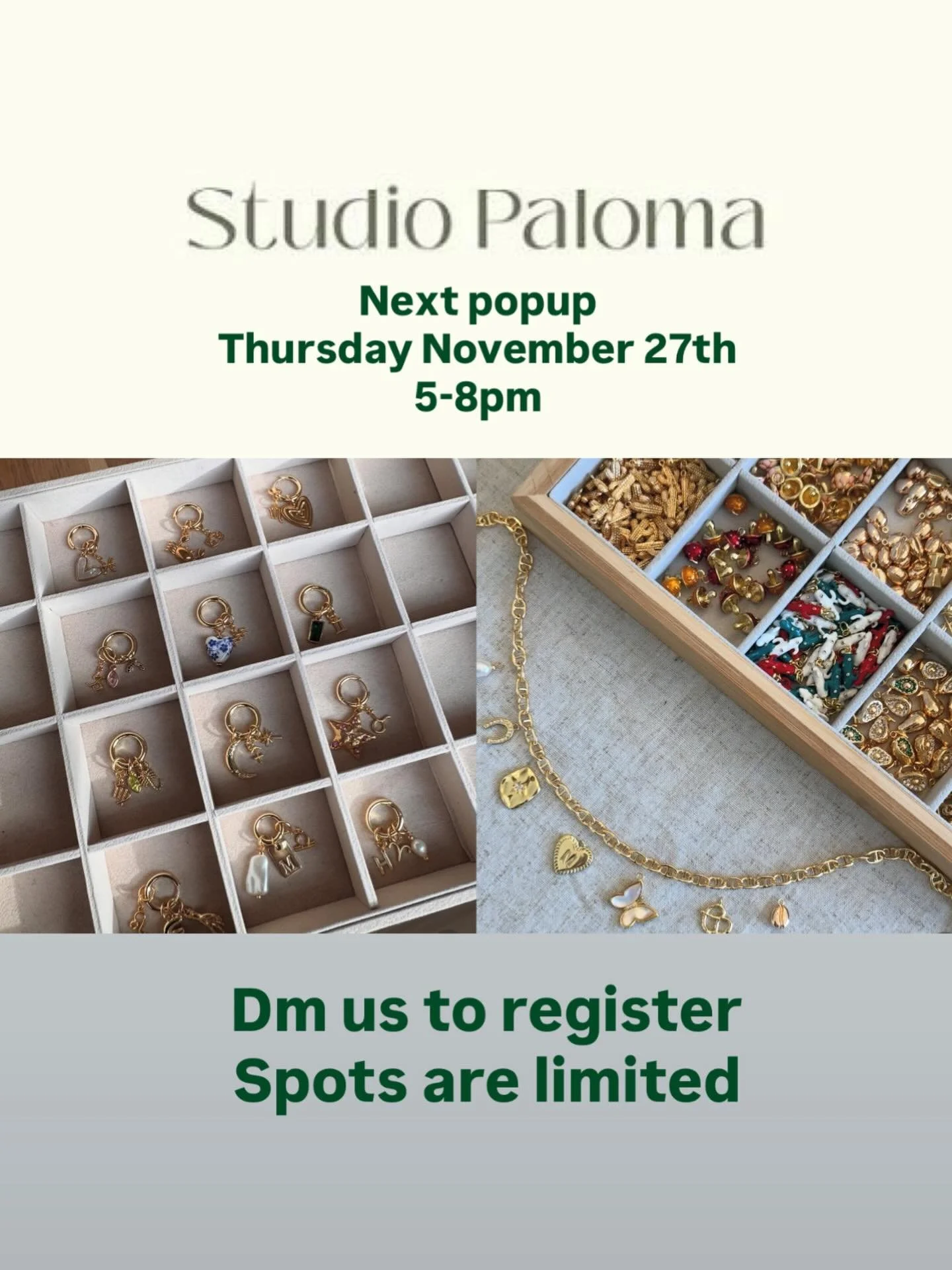 We are Excited to welcome back @the.studio.paloma for a pre Christmas pop up! Come shop for gifts or for yourself. We will be offering a store wide discount for the evening. Make sure to DM us to reserve your spot!
