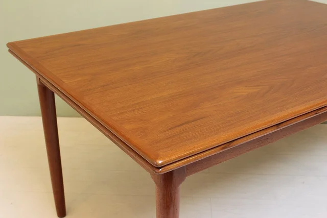 2002 Danish Mid Century Modern Vintage Dining Table Sliding Leaves Large Rectangular Rectangle Square Teak Wood Breakfast Nook Furniture_05.jpg