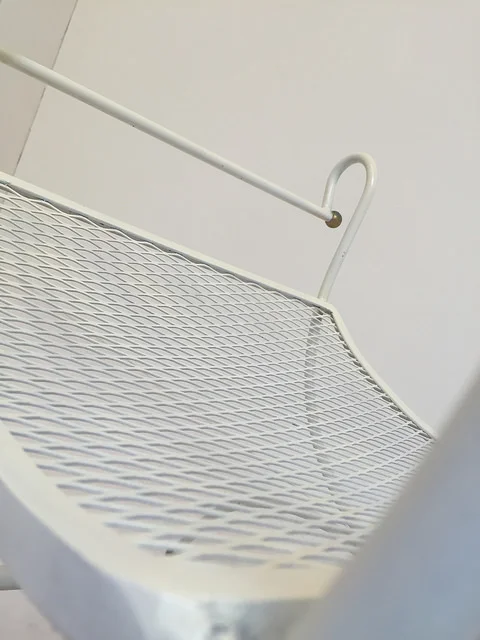 White Metal Magazine Rack Side Table Mid Century Made in France Hollywood Regency Art Deco Accent_07.jpg