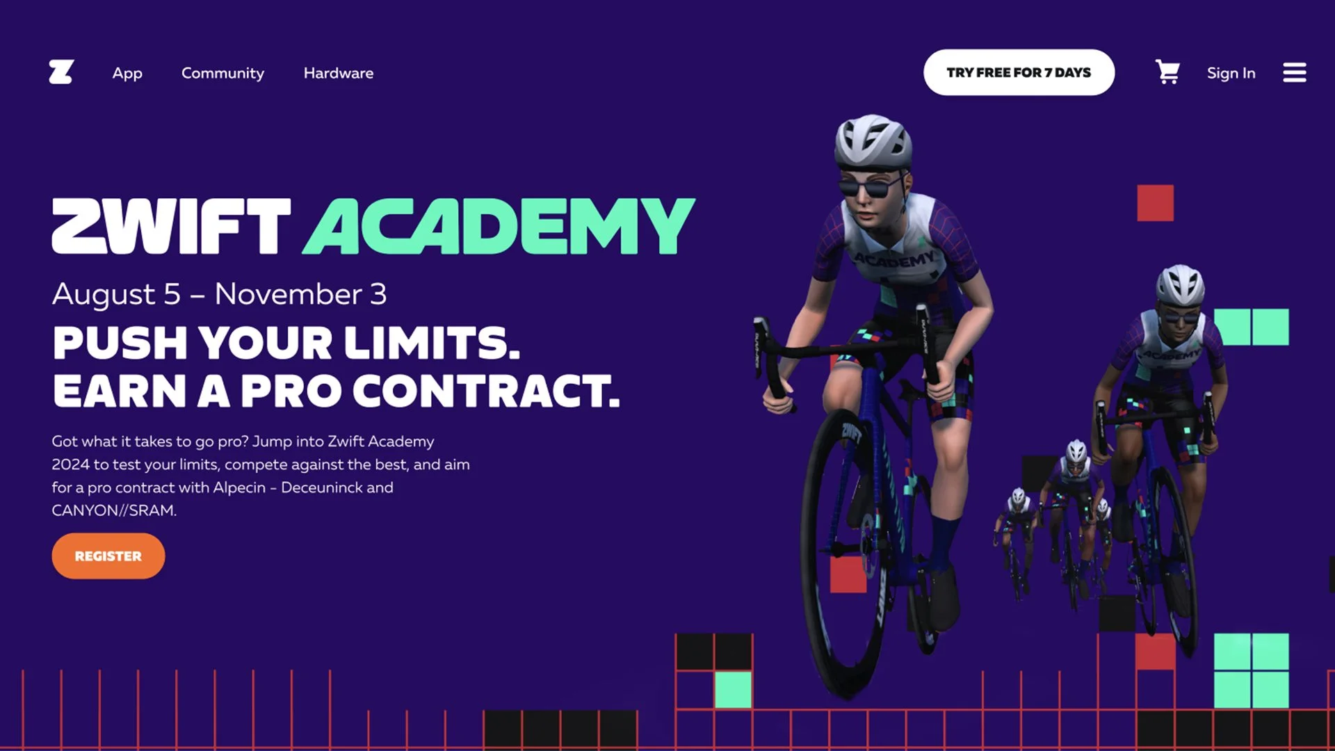  Sign up page on Zwift.com  