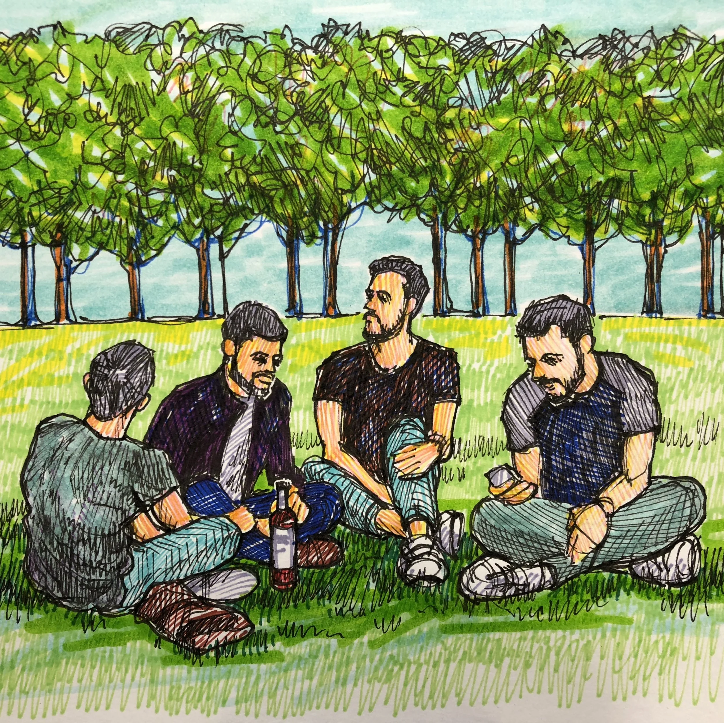 Les Amis a Paris - INKTOBER DAY 21