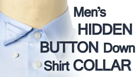 The hidden button down collar is a covert cousin to the button down collar. Why covert? Because the hidden button down collar employs hidden button loops under the collar instead of having the buttons go through the collar itself. On the underside of the collar, you will find a loop to which the button is fastened (see picture below). The end result is a streamlined button-less profile, but with the security of a buttoned collar. Why choose a hidden button down shirt collar? The answer is a matter of personal choice. Some people do not like two buttons protruding from their collar, while others like the simplicity and utility balanced with classic collar aesthetics. If you are frustrated with a collar that does not sit properly and seek a streamline-look, then you should consider a hidden button down collar dress shirt. Although it is best to always wear a tie when wearing a suit, this is perfect if you tend to wear a suit without a tie. By doing so you can be assured that your collar will look crisp at all times without shirt collar stays or a protruding button (see picture below).