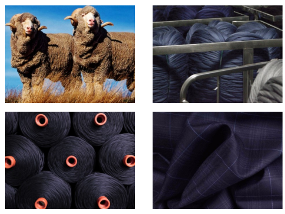 The top quality of our fabrics is achieved by a carefully controlled production process and an inexhaustible endeavor to perfect the yarn. The yarn derived from pure, Australian wool and our Italian and English mills directly manage and control the entire production chain, from the fleece to the finished fabric.