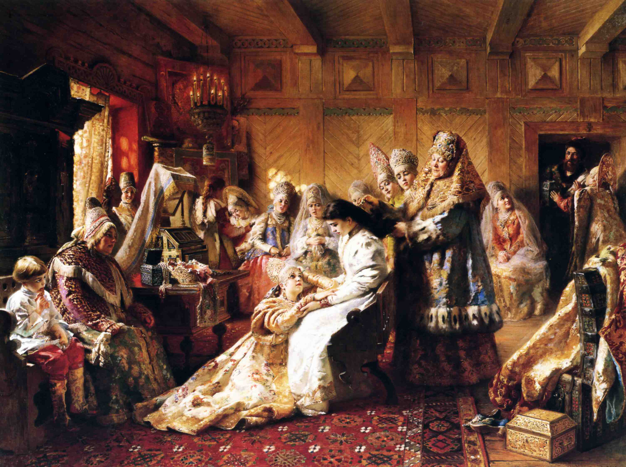   The Russian's Bride Attire , Konstantin Makovsky, 1889. 