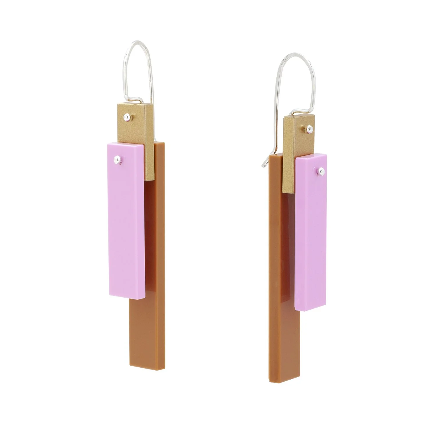 emikooreware Cappuccino Rose Tile Earrings