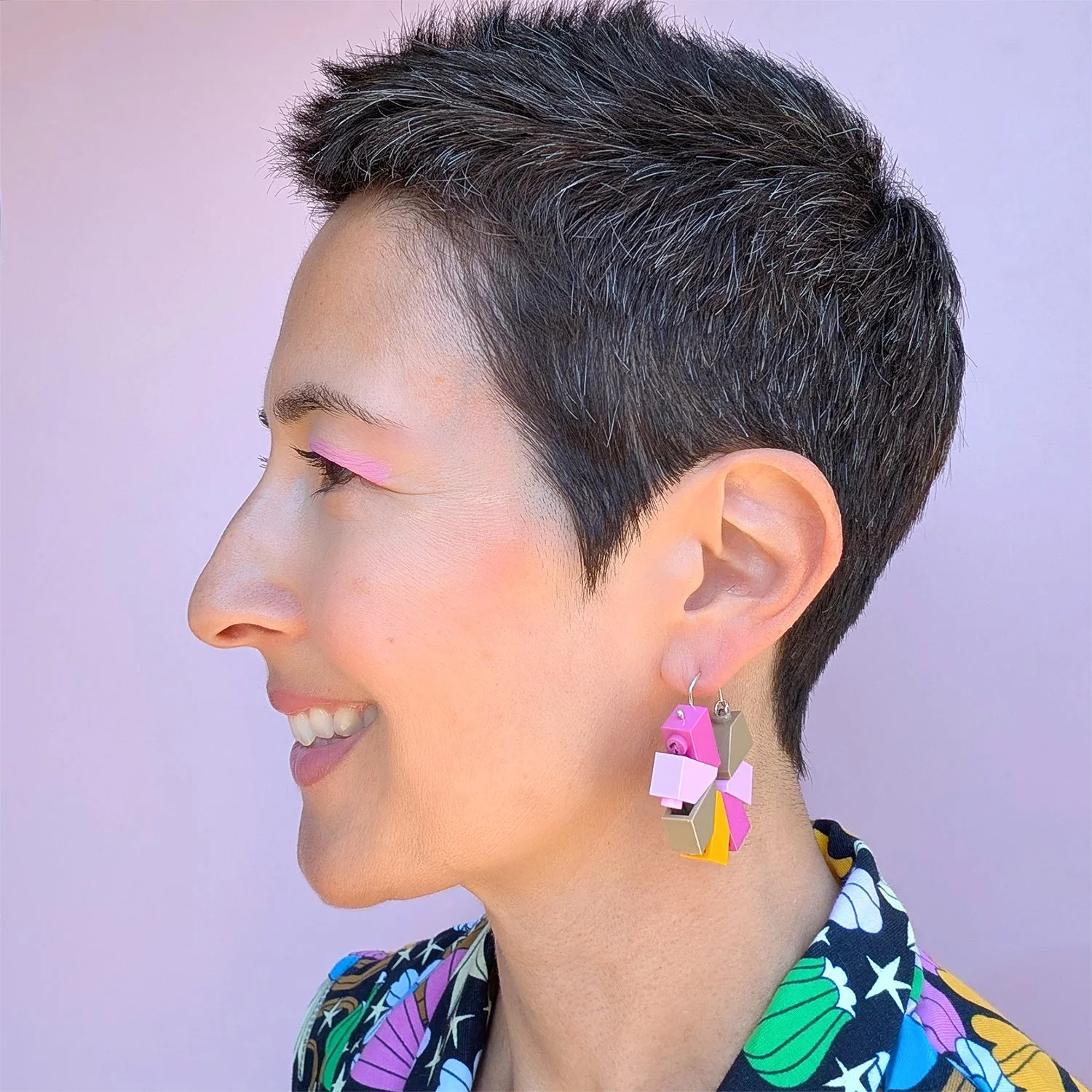 emikooreware Cappuccino Rose Mini Hoop Earrings