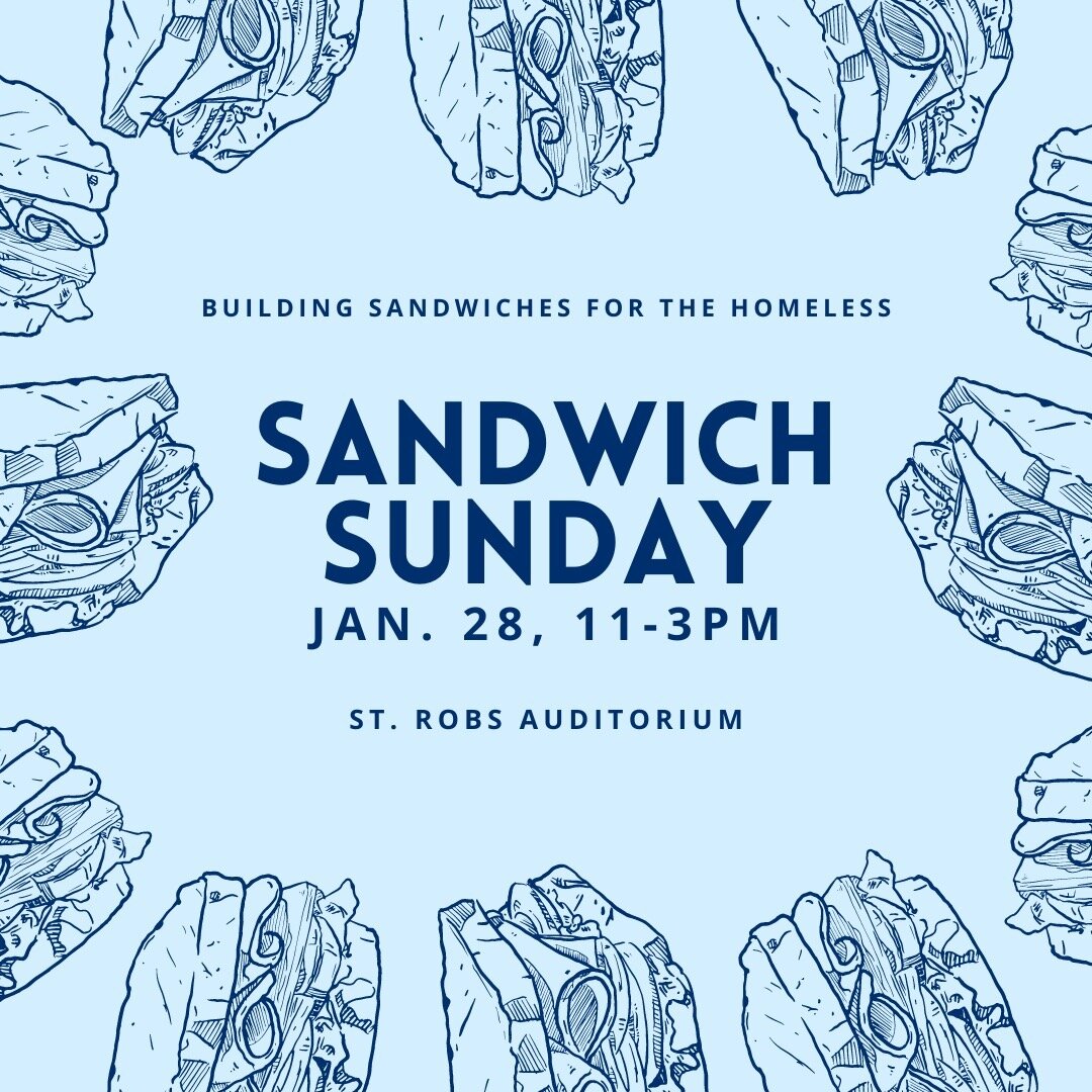 Come by St. Rob's Auditorium this Sunday from 11 AM-3 PM and build sandwiches for a good cause with us and @boc.lmu + @bsulmu. See you there! 🥪