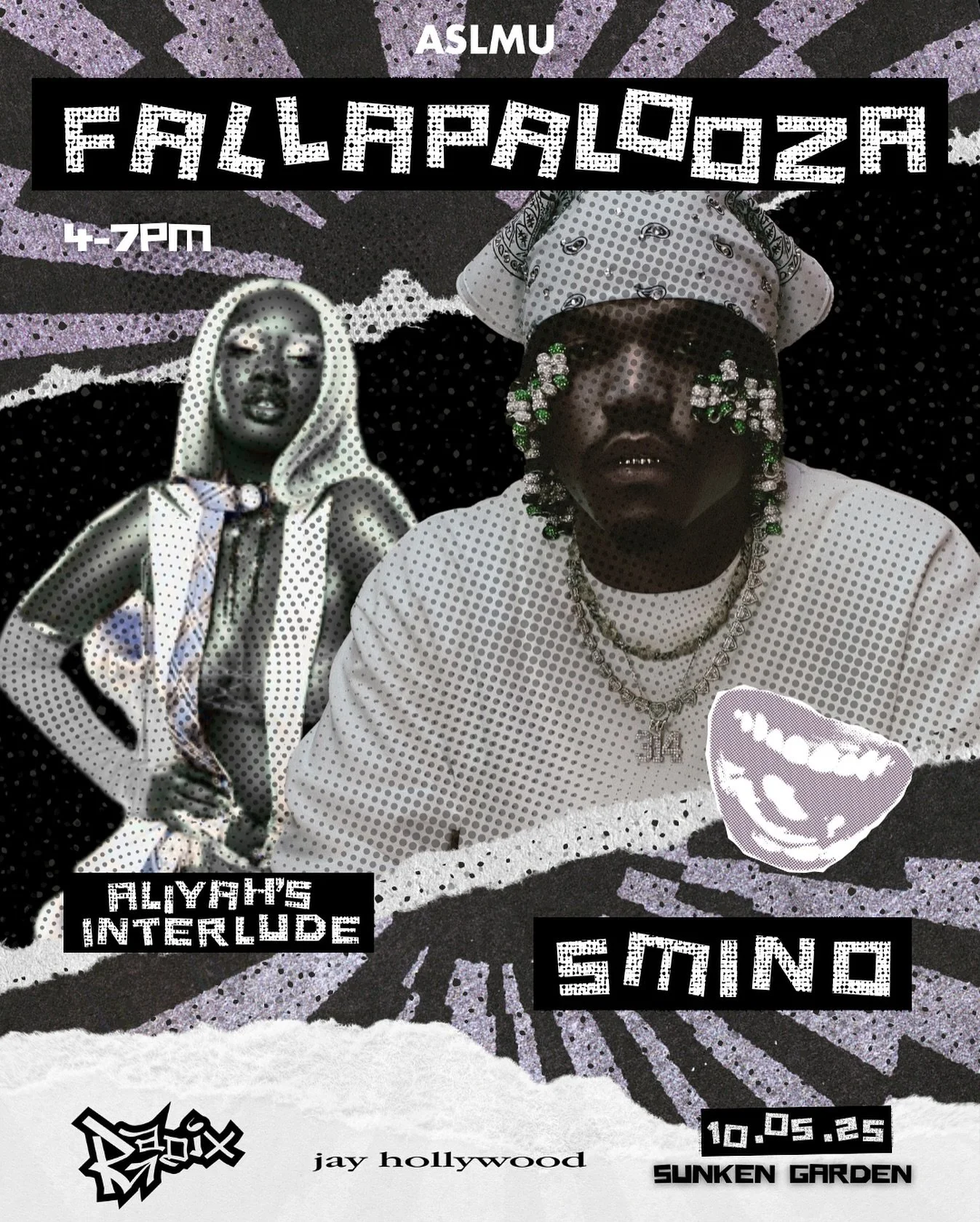 OCTOBER 5th, SUNKEN GARDENS, 4-7pm!
 -
SMINO &amp; ALIYAH'S INTERLUDE
-
Student Performance by JAY HOLLYWOOD &amp; Performance by RADIX
-
MAKE SURE TO GET YOUR WRISTBANDS!