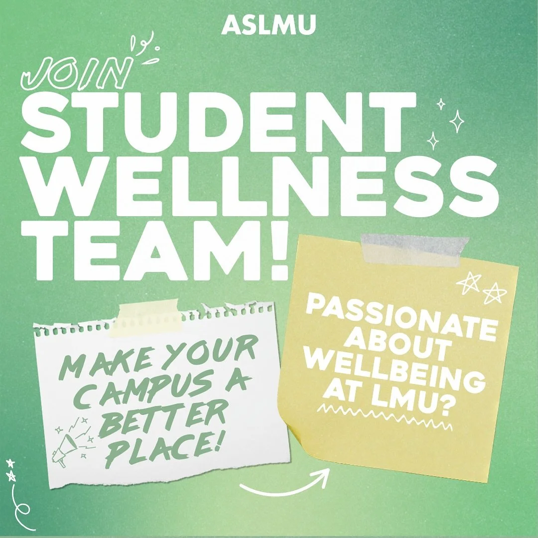 Join the ASLMU Wellness Team!
-
Passionate about supporting student well being? We&rsquo;re looking for dedicated Lions to help create a healthier, happier campus. Apply now and make a difference.
#ASLMU