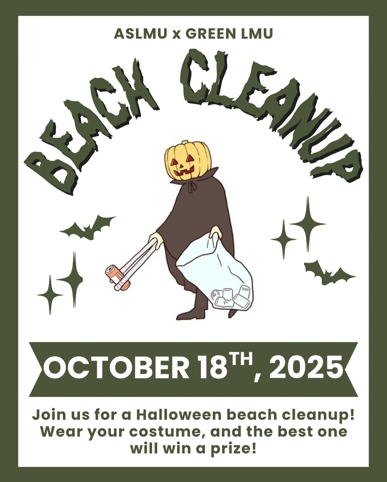 Do you know what's really scary? Microplastics. 
-
Join us for a Halloween beach cleanup and come dressed in your costume &mdash; the best one will win a prize! Help keep our coastlines clean while enjoying some festive fun by the shore
-
#ASLMU