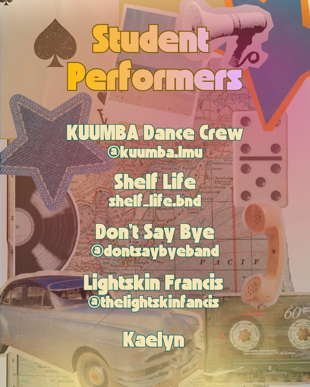 Here's the list of student performers, food, trucks, and activations for after sunset! 
Make sure to save the date!