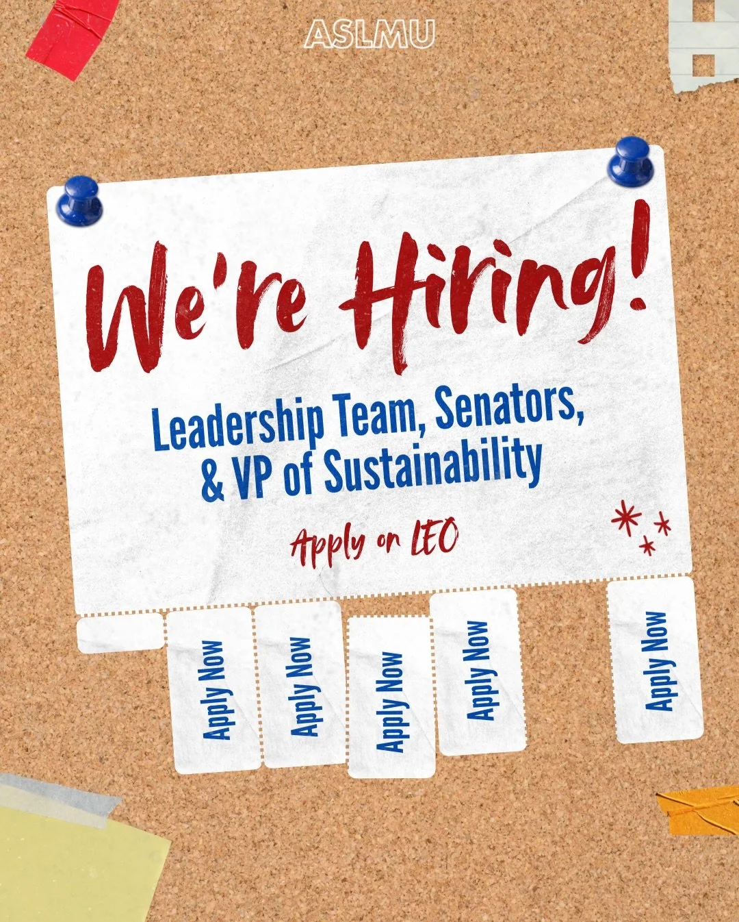 🚨NOW ACCEPTING APPLICATIONS🚨
Join our 2026-2027 Leadership Team and contribute to making an impact on our campus! 
-
Head over to LEO or click the link in our bio to apply today! Don't miss out!