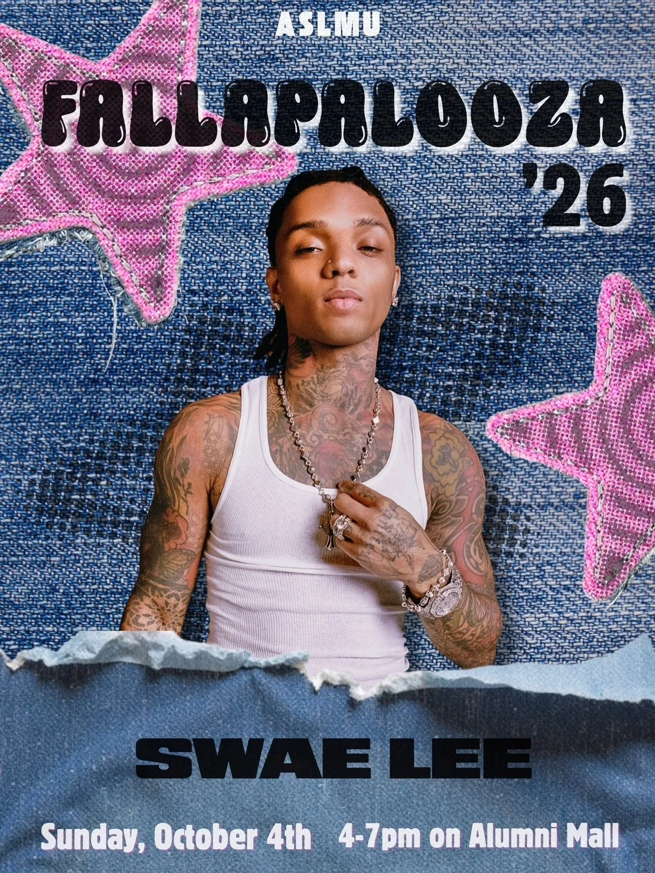 In case you didn't hear us the first time...👀
-
Your Fallapalooza 2026 headliner is SWAE LEE!!!

LMU, we hope you're ready because this is about to be one for the books! 
-
Make sure to pull up Sunday, October 4th from 4-7 PM at Alumni Mall! Trust u