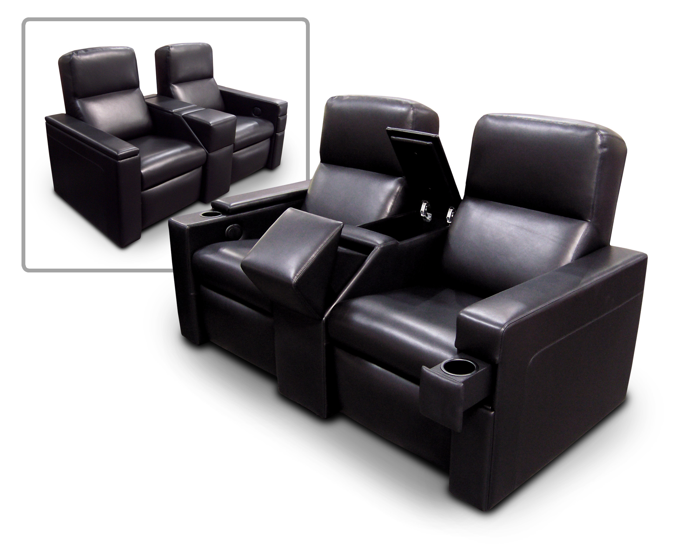 Front Access Cup Holder; Sliding Arm Concealed Cup Holder; Retractable Touch Screen; Storage; Model: Bijou