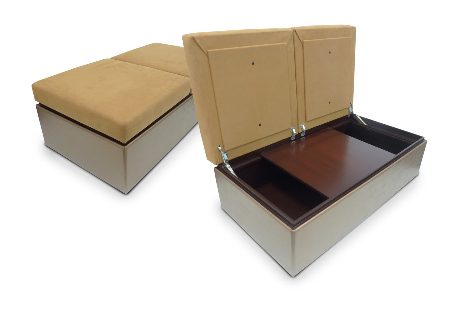 Storage Ottoman with interior sliding table top