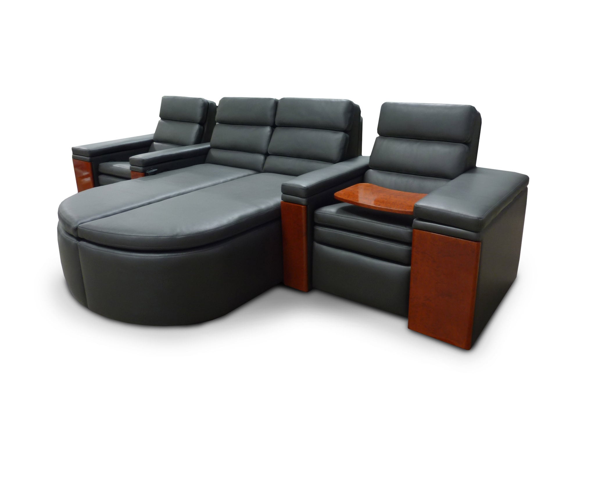   Concealed &amp; Motorized First Class Tray Tables;&nbsp; Model: Solo Single-Dual Lounger-Single  