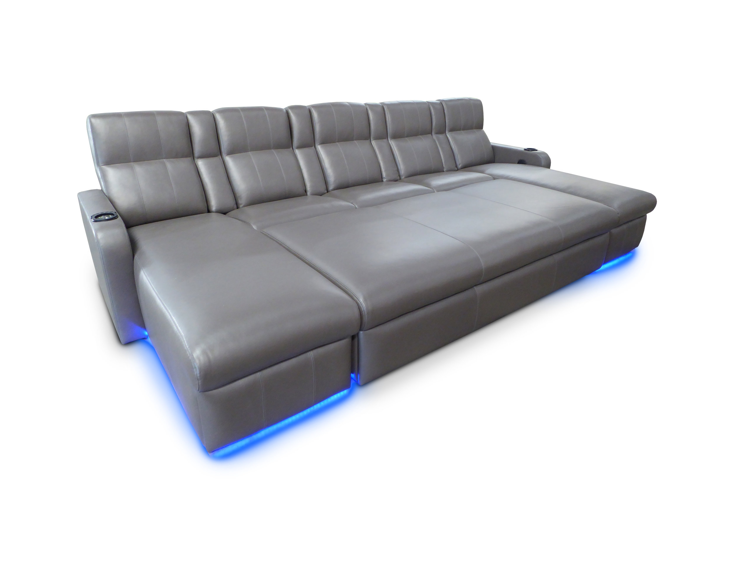  Matinee Pocket Arm Lounger; LED Floor &amp; Cup Holder Lighting;&nbsp; Ottoman on Casters 