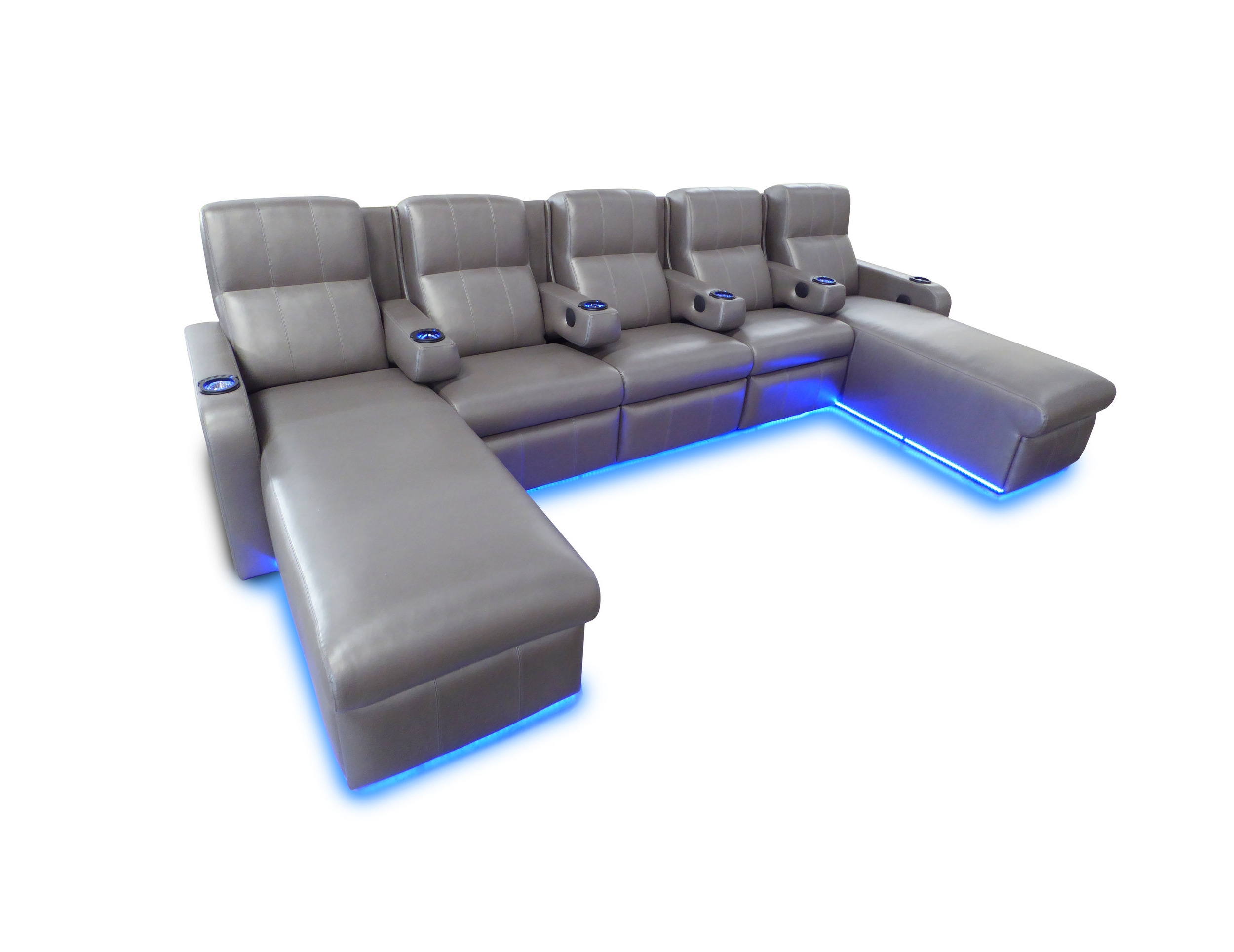  Matinee Pocket Arm Lounger; LED Floor &amp; Cup Holder Lighting;&nbsp; Ottoman on Casters 